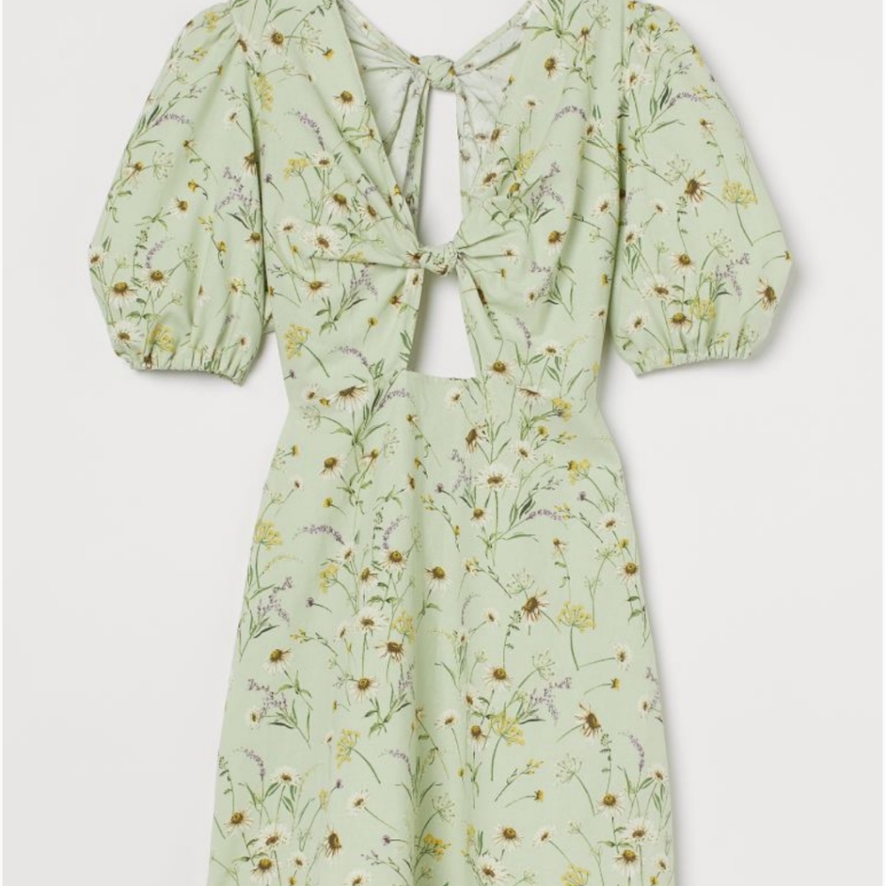 H&M linen knot dress
